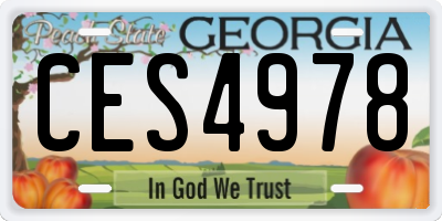 GA license plate CES4978
