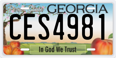 GA license plate CES4981