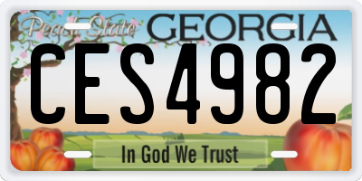 GA license plate CES4982