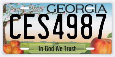 GA license plate CES4987