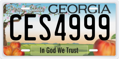 GA license plate CES4999