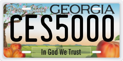 GA license plate CES5000