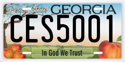 GA license plate CES5001