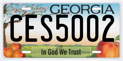 GA license plate CES5002