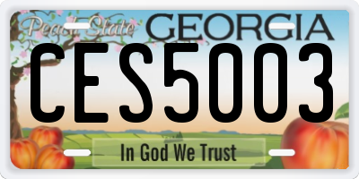GA license plate CES5003
