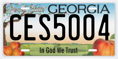 GA license plate CES5004