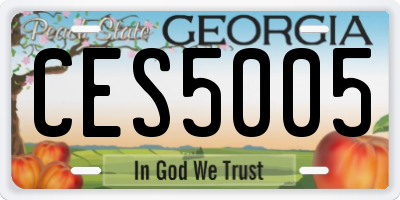 GA license plate CES5005