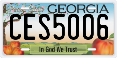 GA license plate CES5006