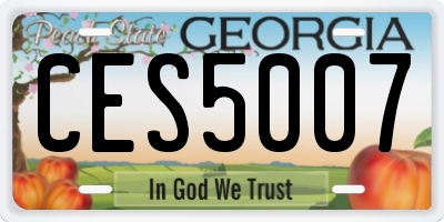GA license plate CES5007