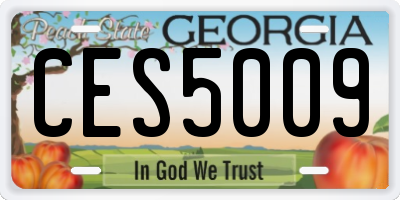 GA license plate CES5009