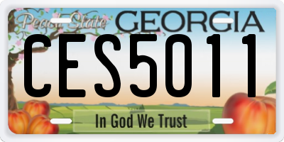 GA license plate CES5011