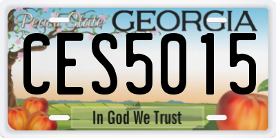 GA license plate CES5015