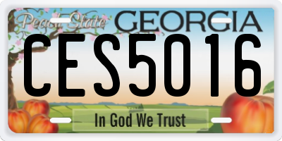 GA license plate CES5016