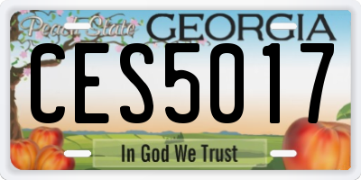 GA license plate CES5017