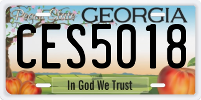 GA license plate CES5018