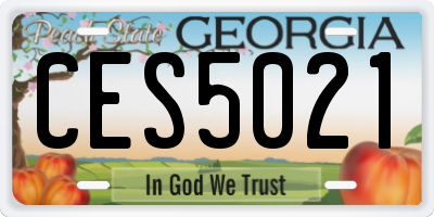 GA license plate CES5021