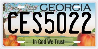 GA license plate CES5022