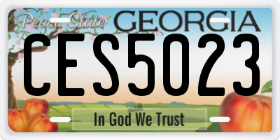 GA license plate CES5023