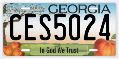 GA license plate CES5024