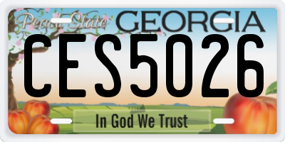 GA license plate CES5026