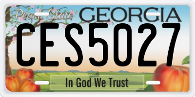 GA license plate CES5027