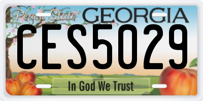 GA license plate CES5029