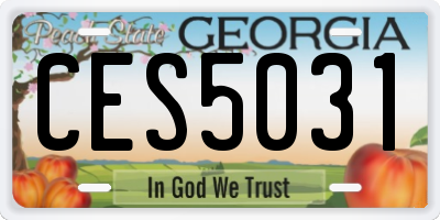 GA license plate CES5031