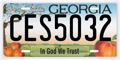 GA license plate CES5032