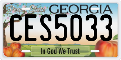 GA license plate CES5033