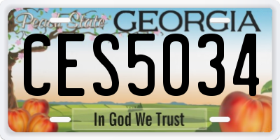 GA license plate CES5034