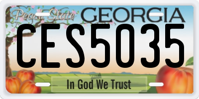 GA license plate CES5035