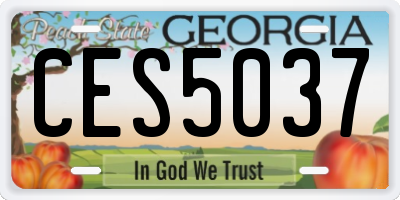GA license plate CES5037