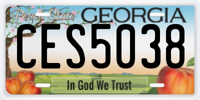 GA license plate CES5038
