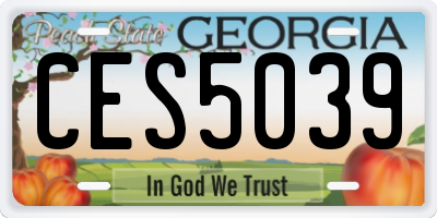 GA license plate CES5039
