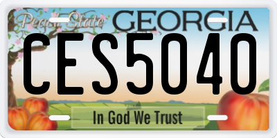 GA license plate CES5040