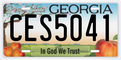 GA license plate CES5041
