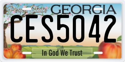 GA license plate CES5042