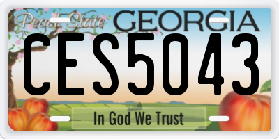 GA license plate CES5043