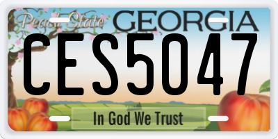 GA license plate CES5047