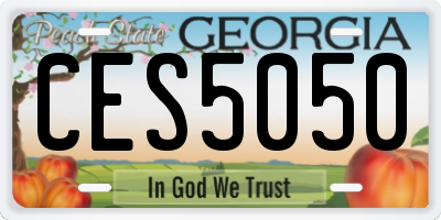 GA license plate CES5050