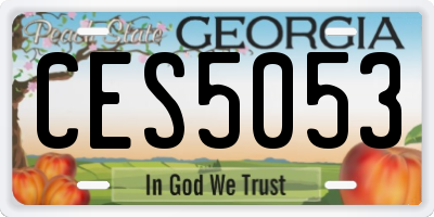 GA license plate CES5053