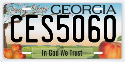 GA license plate CES5060