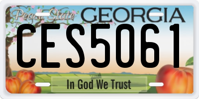 GA license plate CES5061