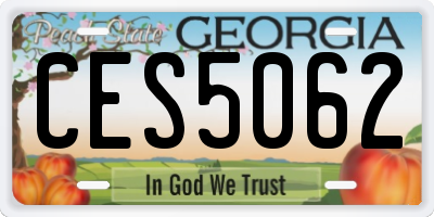 GA license plate CES5062