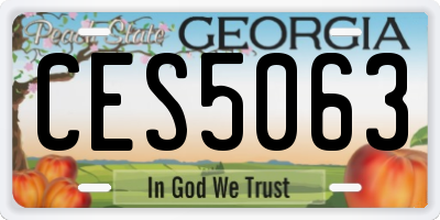 GA license plate CES5063