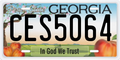 GA license plate CES5064