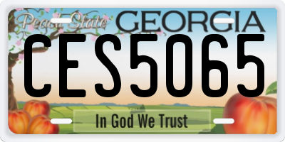 GA license plate CES5065