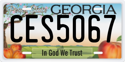 GA license plate CES5067