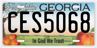 GA license plate CES5068