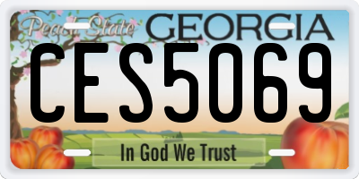 GA license plate CES5069